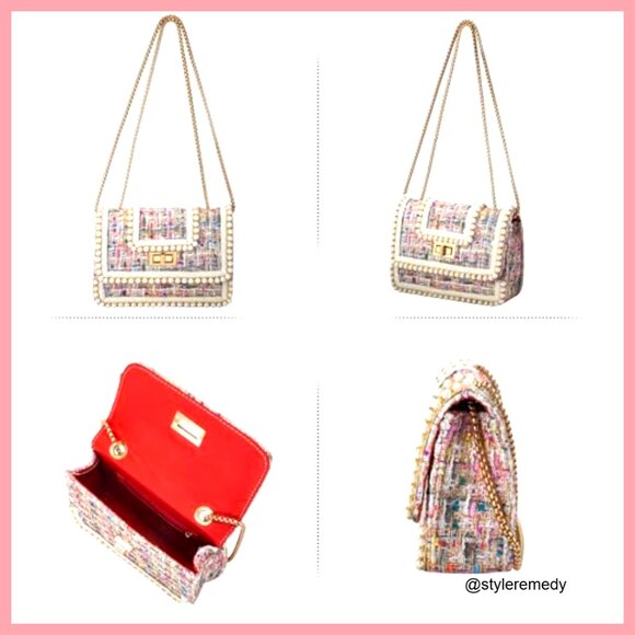 Small Crossbody Bag with Adjustable Chain Strap, PU Leather, RFID Pocket - Picture 4 of 5